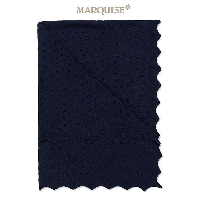 Marquise Navy Cotton Blanket
