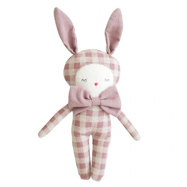 Alimrose Dream Bunny 20cm Rose Check Linen