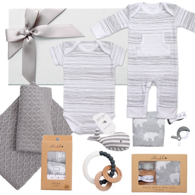 Deluxe Emotion and Kids Grey Scribble Hamper