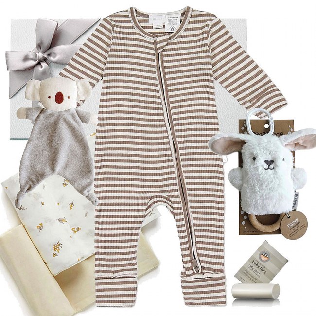 Purebaby Striped Gift Set