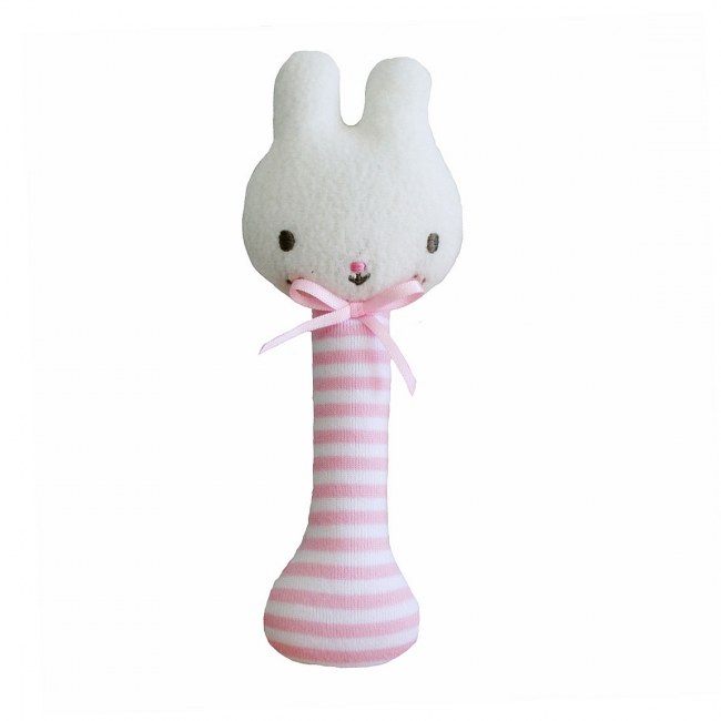Baby Bunny Stick Rattle Pink
