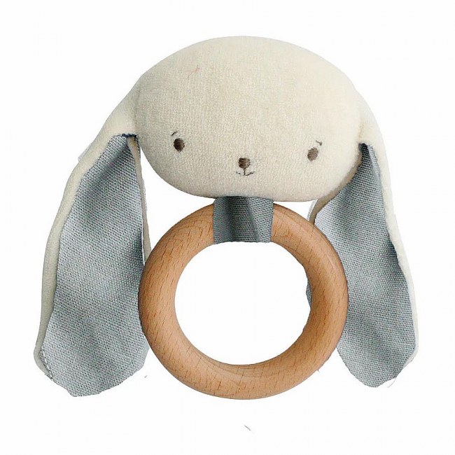 Alimrose Bunny Teether Rattle Grey