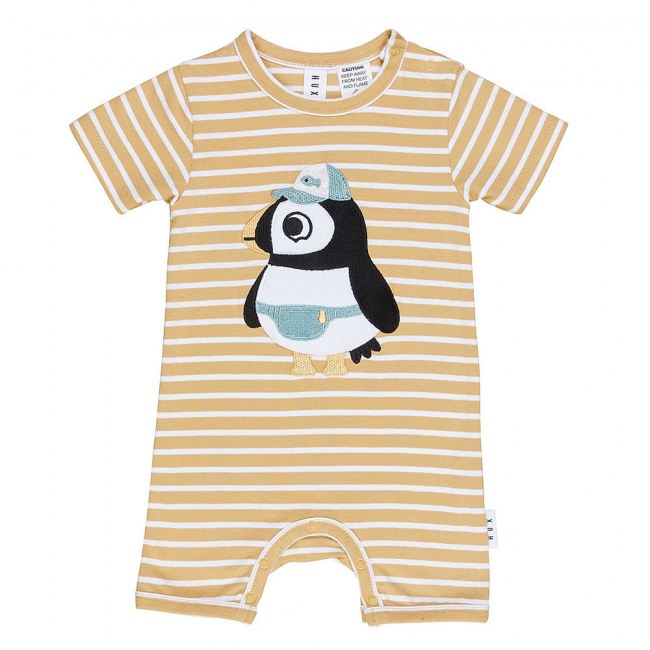 Huxbaby Puffin Stripe Short Romper