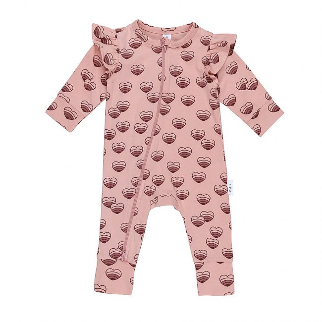 Huxbaby Rainbow Hearts Zip Romper