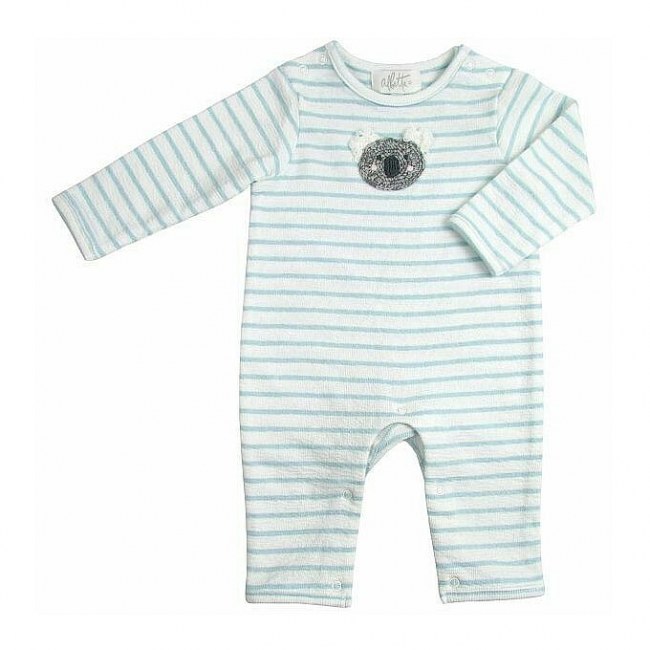 Albetta Crochet Koala Growsuit in Green Stripes My Baby Gifts