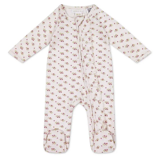 Jamie Kay - Organic Rose Floral Pink Onesie