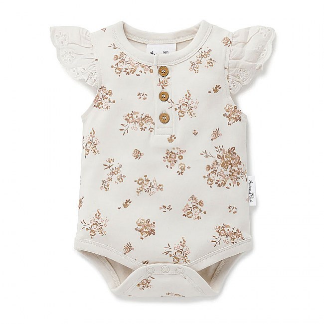 Aster & Oak Posy Floral Lace Onesie
