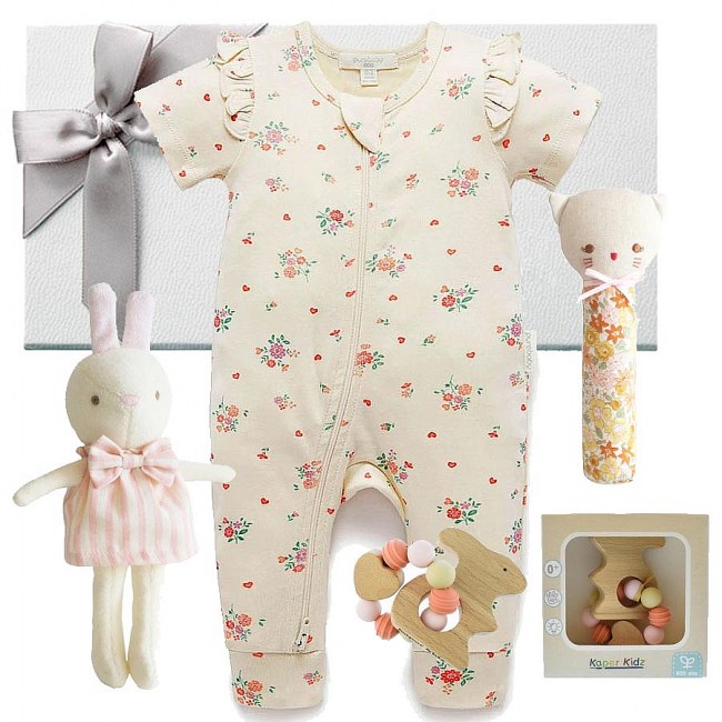 Purebaby Floral Newborn Gift Set