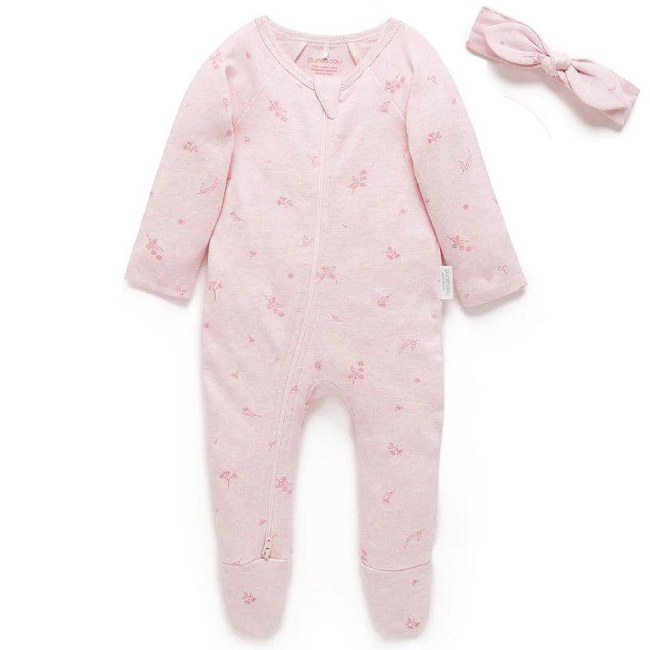 Purebaby Blossom Bodysuit & Headband Set