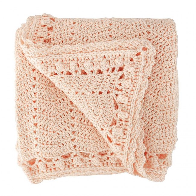 OB Designs Peach Crochet Blanket