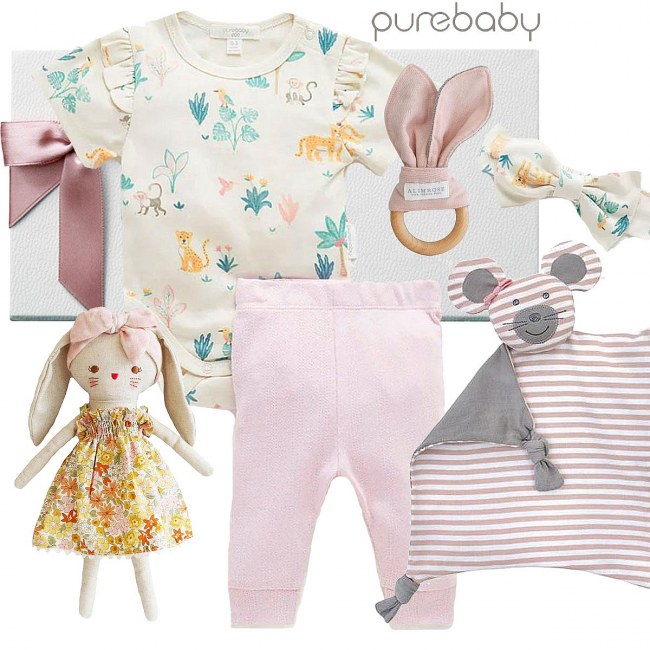 Purebaby Newborn Floral Gift Set