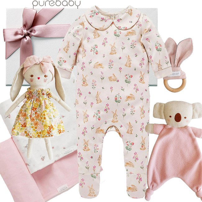 Purebaby Floral Baby Girl Gift