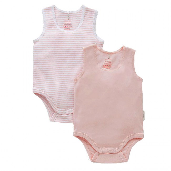 Purebaby Rib Bodysuit 2 Pack