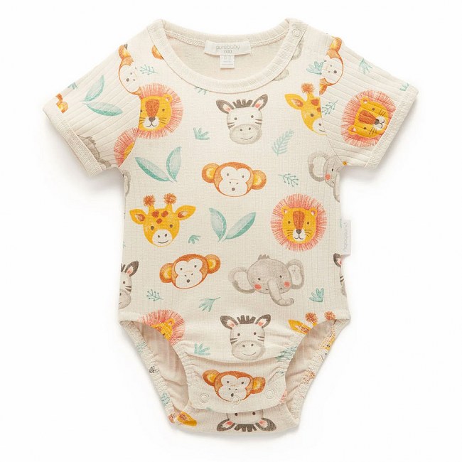 Purebaby Savanna Short Rib Bodysuit