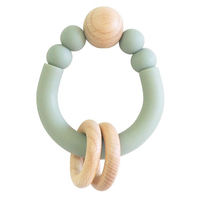 Alimrose Remy Beechwood Silicone Teether - Sage