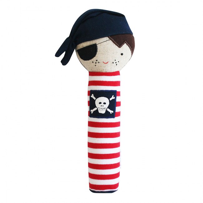 Linen Pirate Squeaker Navy & Red