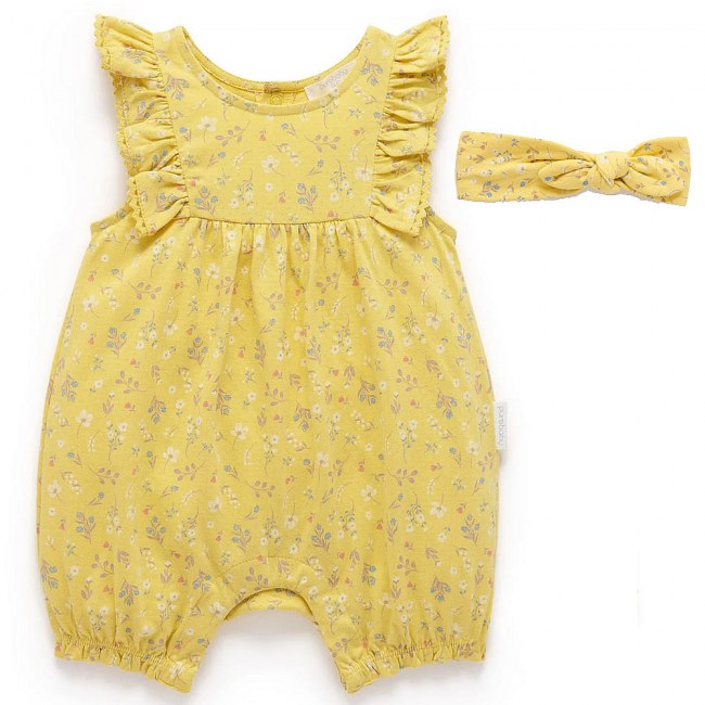 Purebaby Ruffle SHortie Growsuit