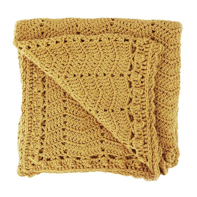 OB Designs Turmeric Crochet Blanket