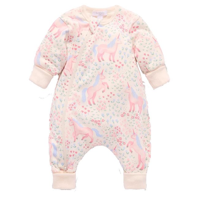 Purebaby Padded Sleeve Onesie Unicorn