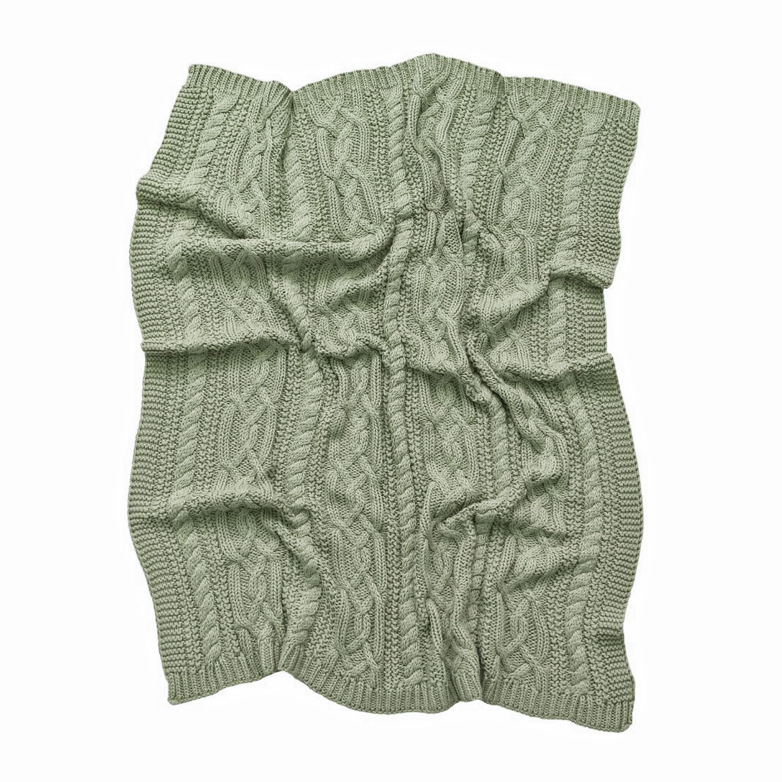Reilly Mint Cable Knit Blanket