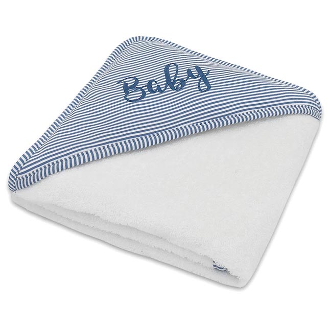 Navy Stripe Hooded Towel
