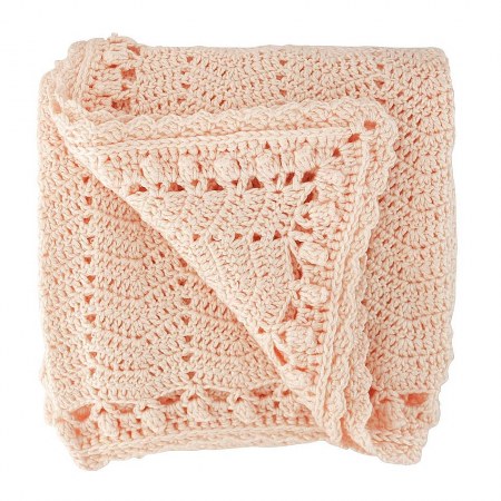 OB Designs Peach Crochet Blanket