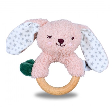 Snuggle Buddy Berry Bunny Wooden Ring Rattle