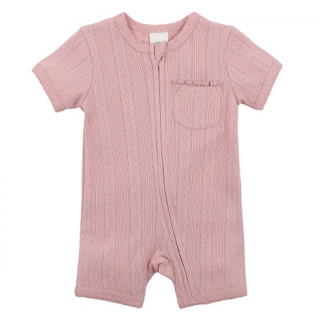 Bébé Dusty Pink Pointelle Romper