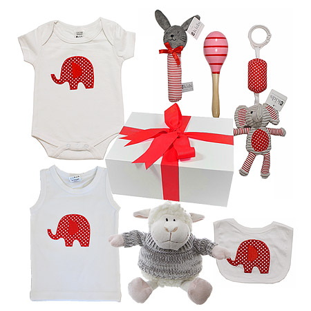 Elephant Hamper in Red Elephant Hamper in Red