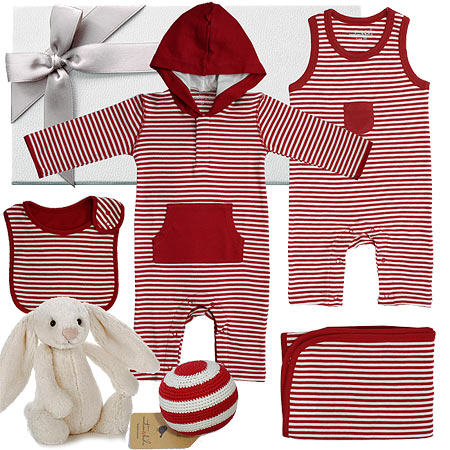 Emotion and Kids Red French Stripe Hamper