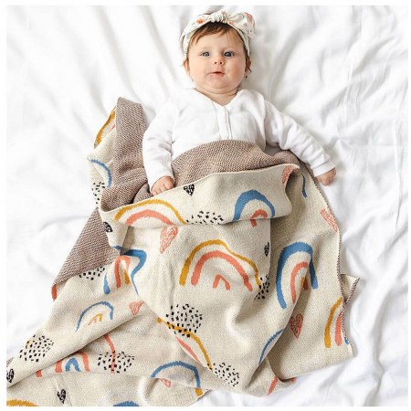 Di Lusso Rosy Rainbow Baby Blanket