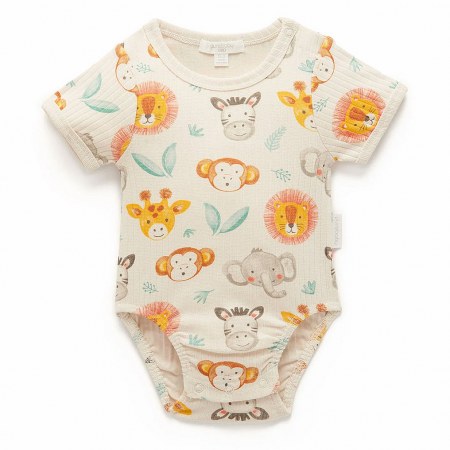 Purebaby Savanna Short Rib Bodysuit