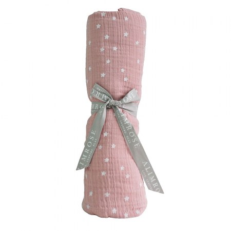Alimrose Muslin Swaddle - Starry Night Pink