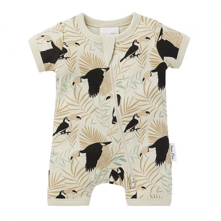 Aster & Oak Toucan Zip Romper