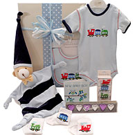 Baby Hamper with Train Set Shop our best selling Baby Gifts