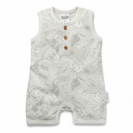Aster & Oak Animal Henley Romper