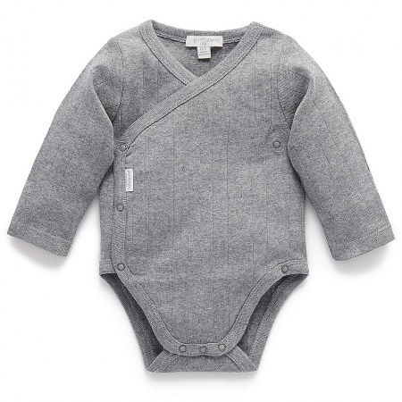 Purebaby Pointelle Wrap Bodysuit