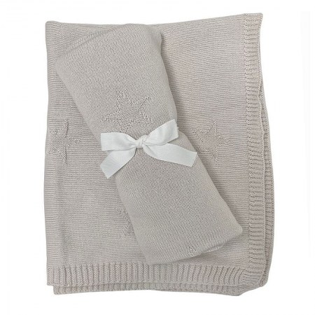 Knitted Beige Baby Blanket 100 x 70cm