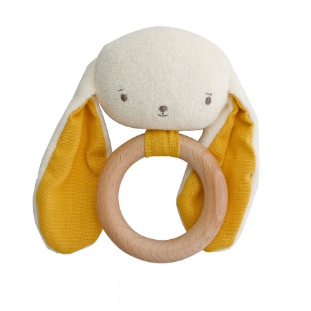 Alimrose Bunny Teether Rattle Butterscotch