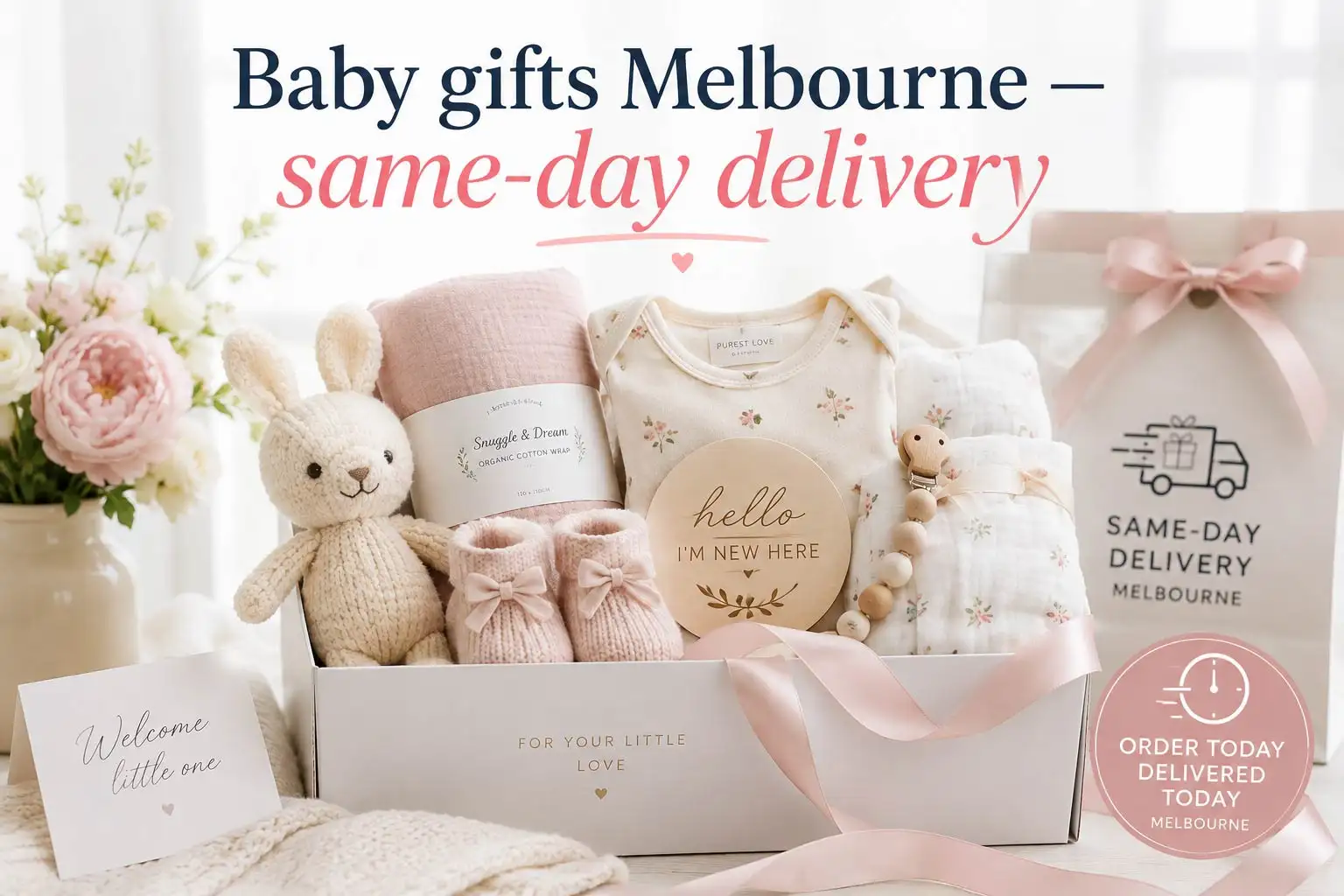 Baby gift hamper delivered same-day across Melbourne suburbs